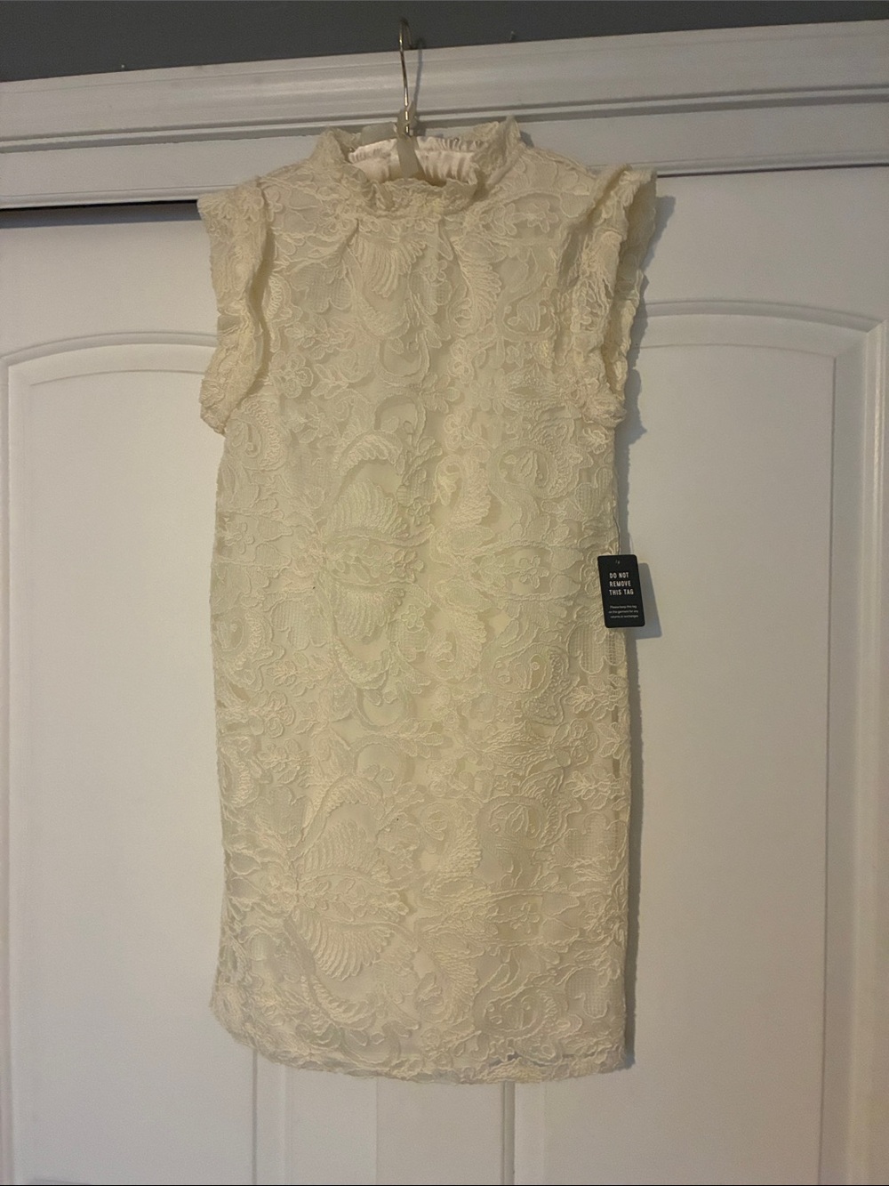 Express Cream Lace Midi Dress